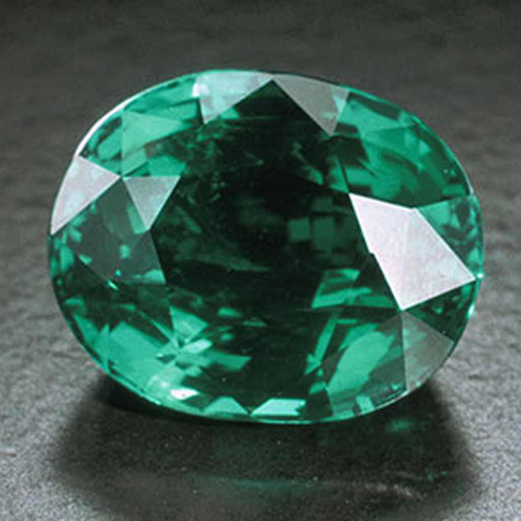 Loose cut green alexandrite gemstone.