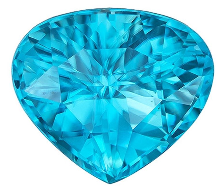 blue zircon faceted gemstone